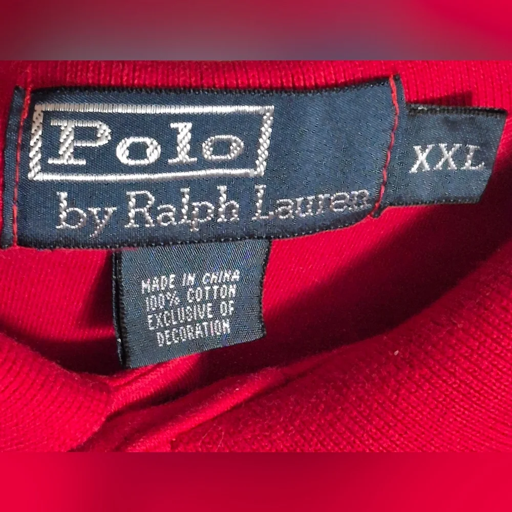 Ralph Lauren Men's 100% Cotton Red Blue Polo Shirt XXL